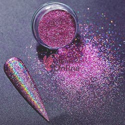 Decor pentru unghii NADP028OO sclipici cu efect de sirena Roz de 3g